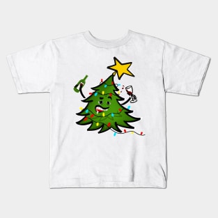 Tipsy Christmas Tree Kids T-Shirt